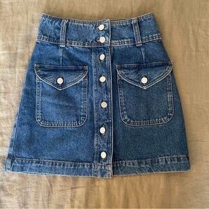 Sezane Denim Button Front Skirt